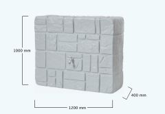 Rezervor de perete pentru apa de ploaie tip Stone finish culoare Stone Grey 300lt.