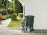 Rezervor Basic + Stand Round Water Butt culoare Dark Green 310 lt.