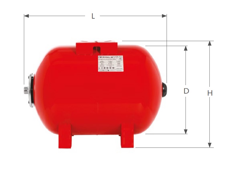 EAGLE EEV 100 H Vas Expansiune orizontal 100 litri 10 bar