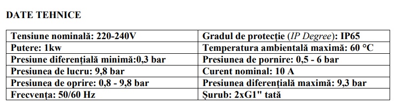 Presostat electronic Bosforus PC58